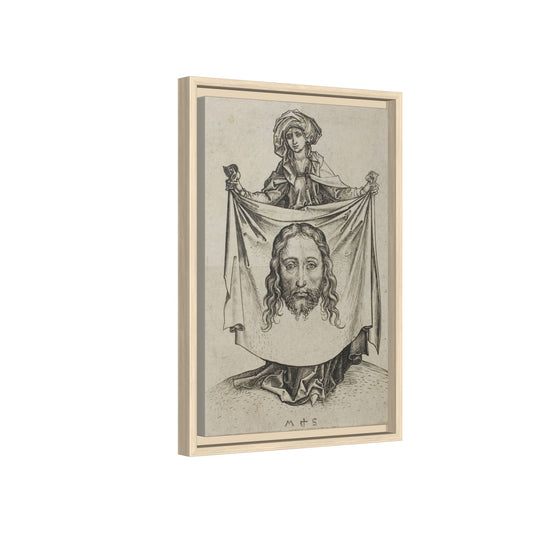 St. Veronica – Renaissance Engraving. The Holy Face. Matte. Framed canvas.