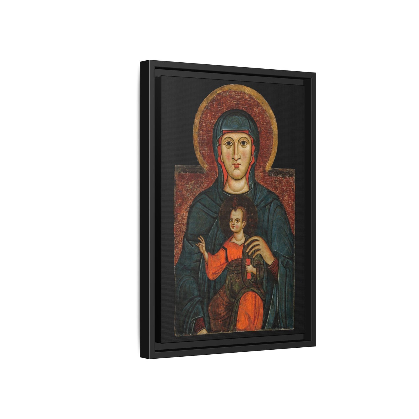 Virgin and Child – Byzantine Icon. The Eternal Child. Matte. Framed canvas.