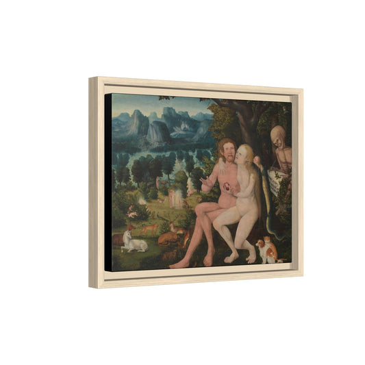 The Fall of Man with Scenes of the Creation – Renaissance Painting. Matte. Framed canvas.