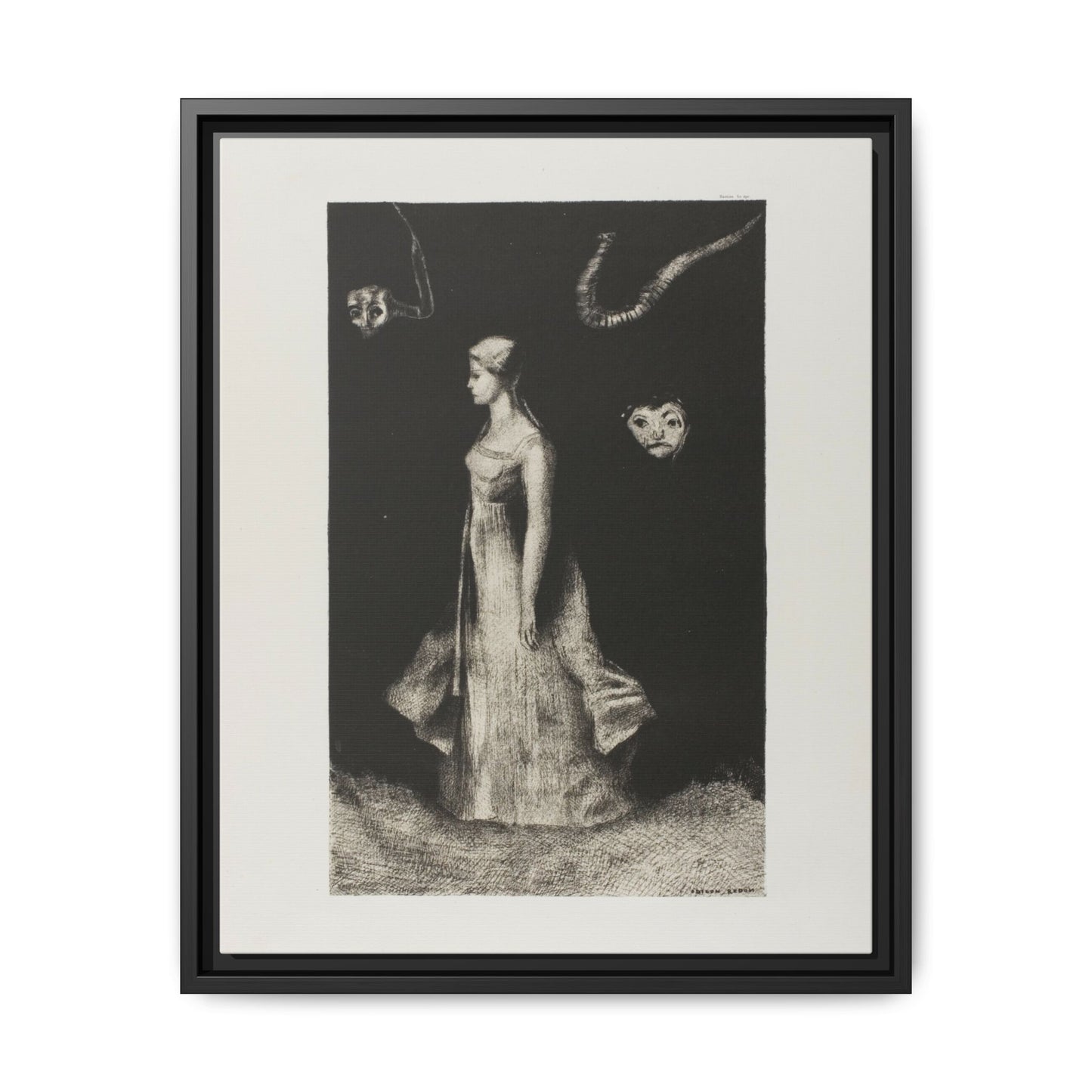 Obsession. Odilon Redon, Paris. 1890. Matte. Framed Canvas.