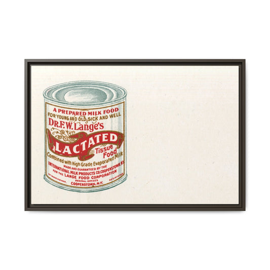 Vintage Lactated Milk Canvass Framed Print