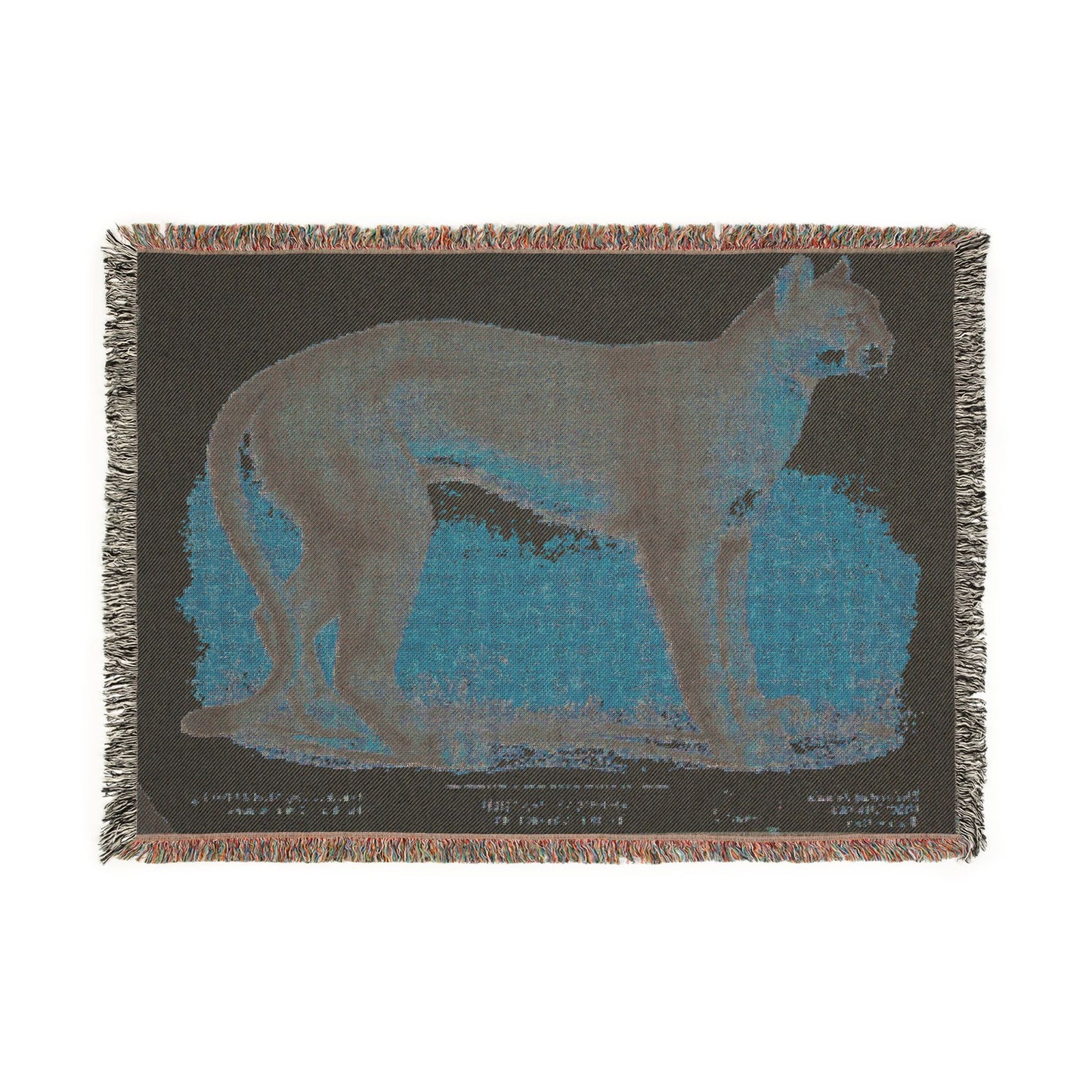 Authentic American Panther Puma Natural History Woven Blanket | Wilderness Throw