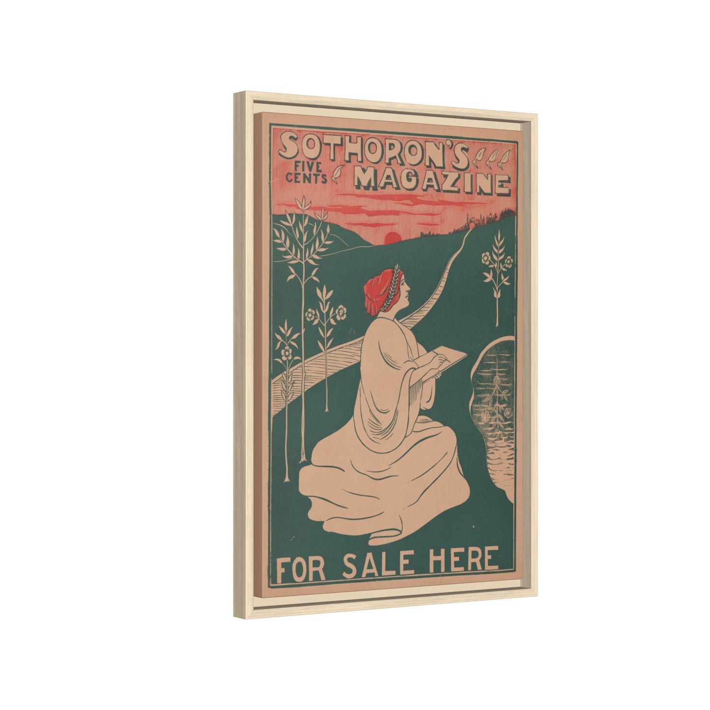 Sothoron’s Five Cents Magazine, For Sale Here (c. 1915). Matte. Framed Canvas.