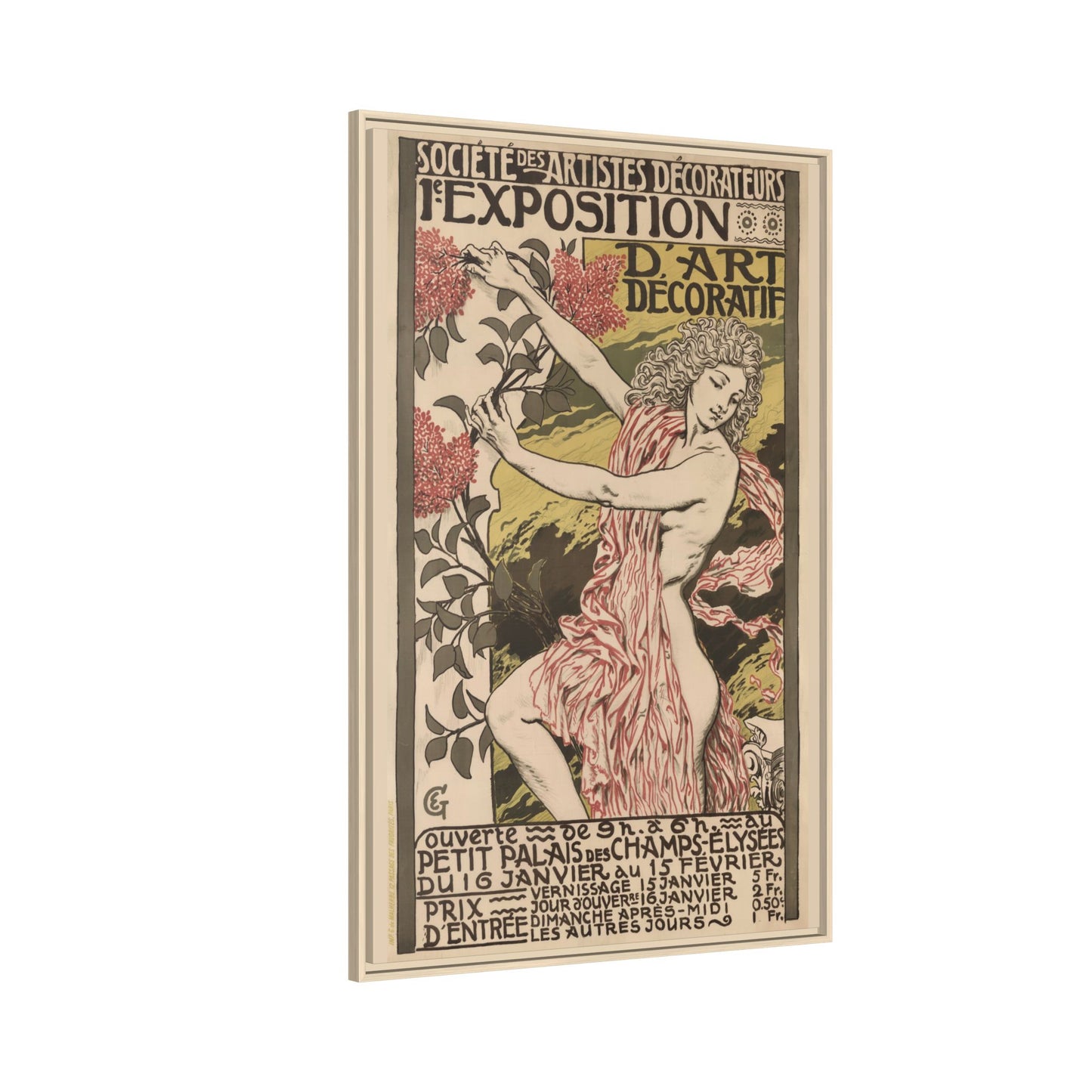 1re Exposition d’Art Décoratif Poster (Société des Artistes Décorateurs, 1912). Matte. Framed Canvas.