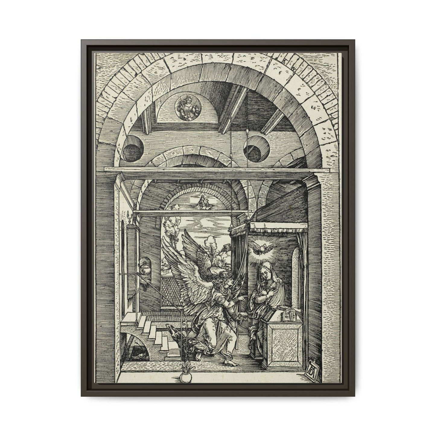 The Annunciation – From The Life of the Virgin. Matte. Renaissance. Framed canvas.