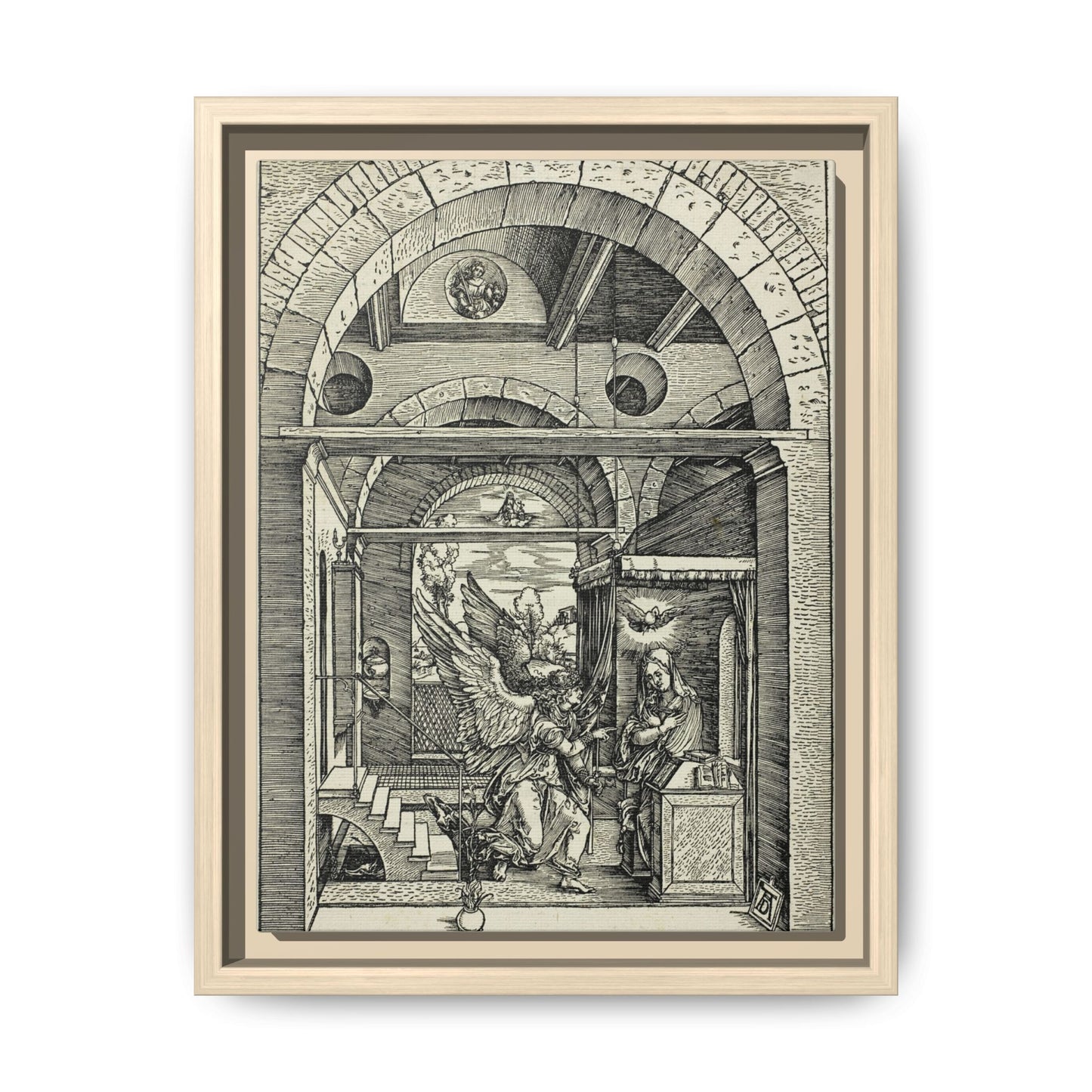 The Annunciation – From The Life of the Virgin. Matte. Renaissance. Framed canvas.