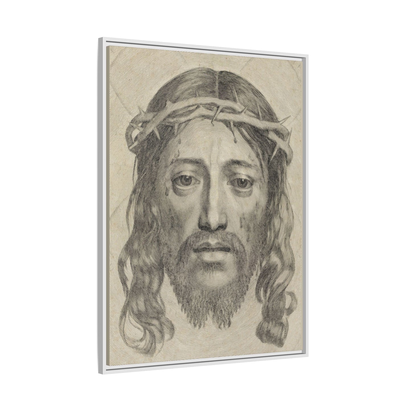 The Sudarium of Saint Veronica – Antique Engraving. Matte. Framed canvas.