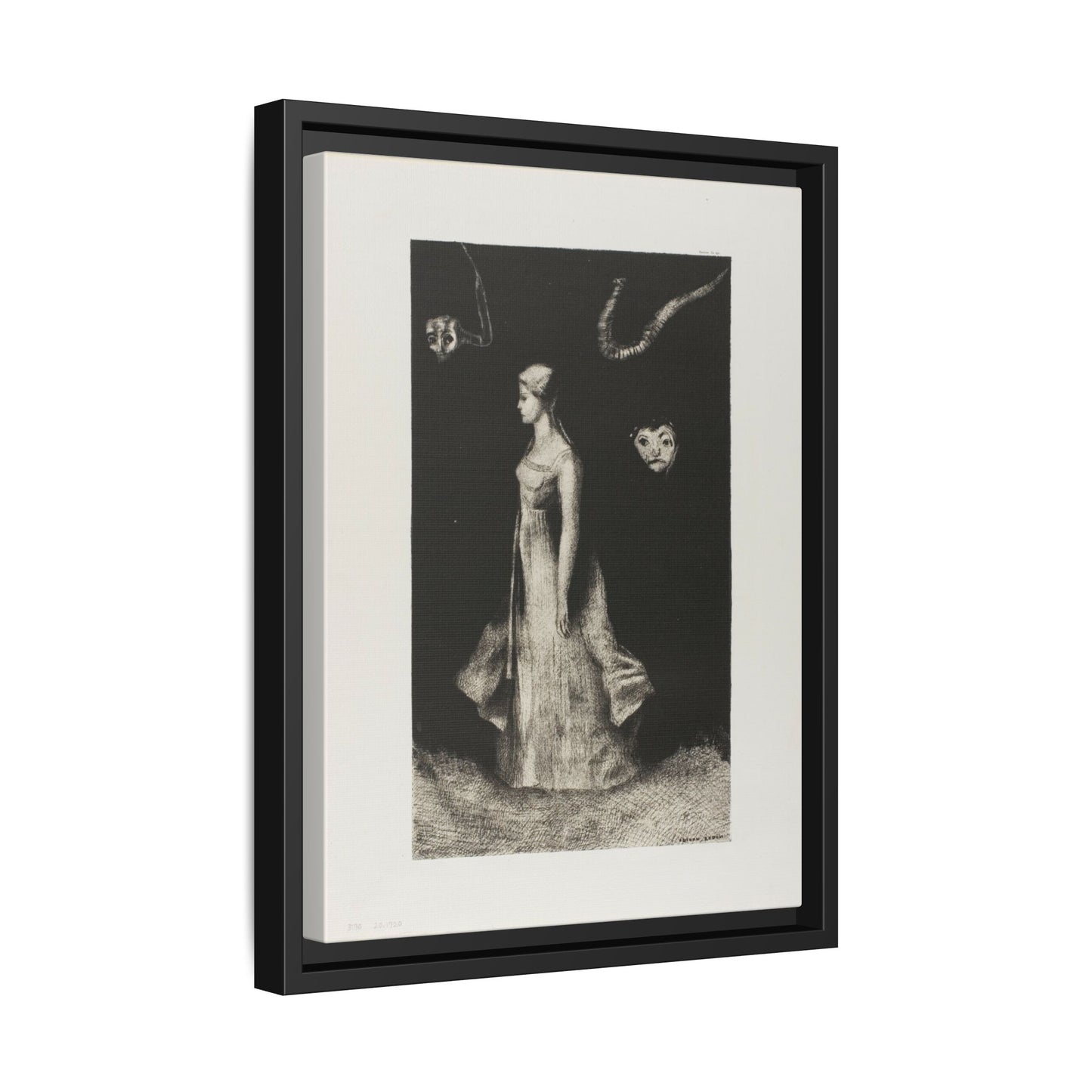 Obsession. Odilon Redon, Paris. 1890. Matte. Framed Canvas.