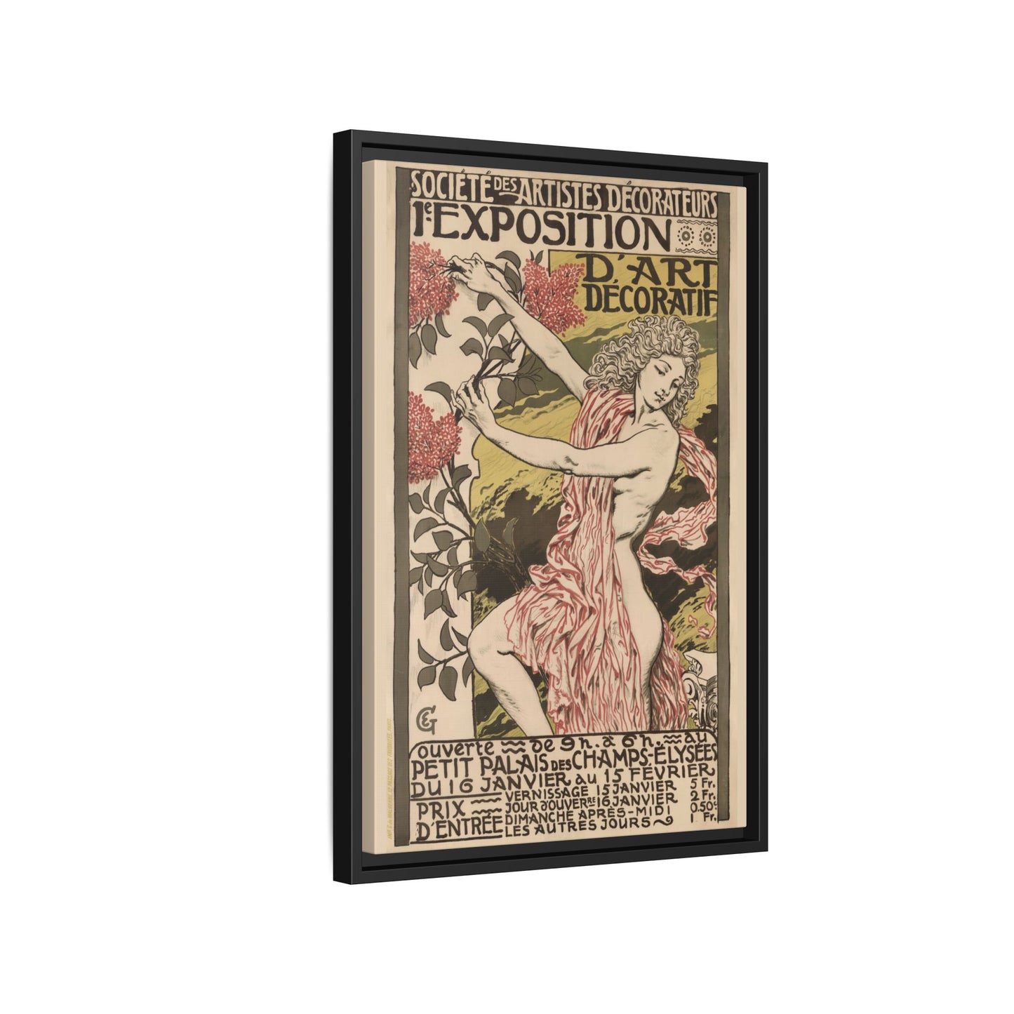 1re Exposition d’Art Décoratif Poster (Société des Artistes Décorateurs, 1912). Matte. Framed Canvas.