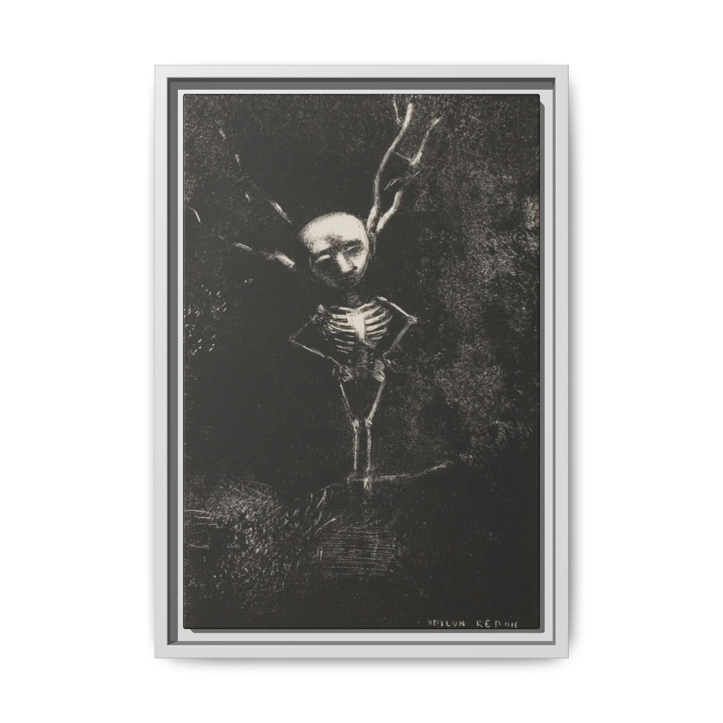 Dark Surreal Skeleton Art Print — Framed Matte Canvas