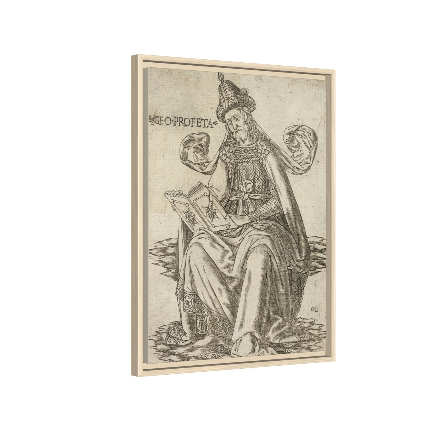 Prophet Haggai – Renaissance Engraving. Antique Biblical Prophet Illustration. Arcane. Matte. Framed canvas.