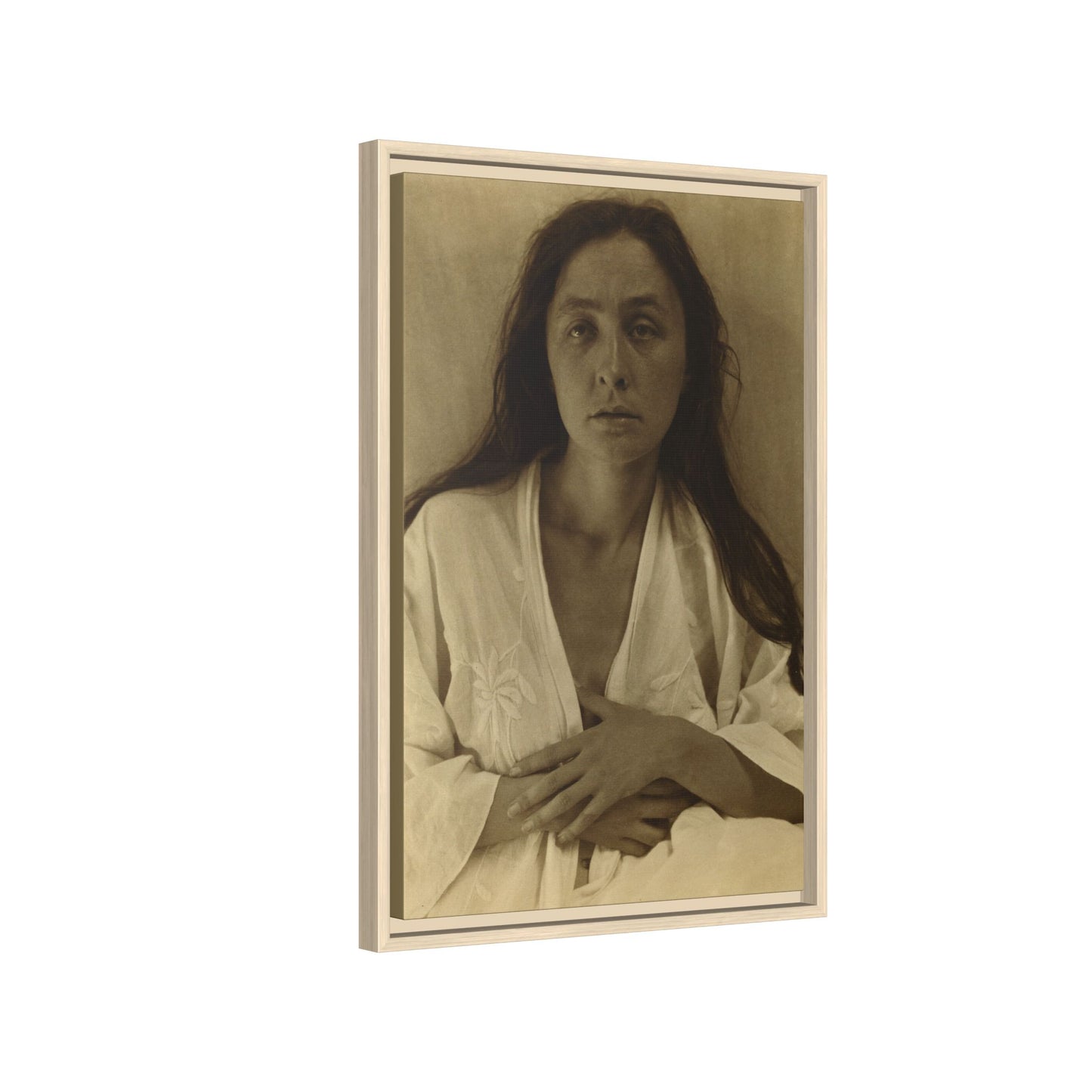 The Gaze of the Desert. Georgia O’Keeffe portrait. Matte. Framed canvas.