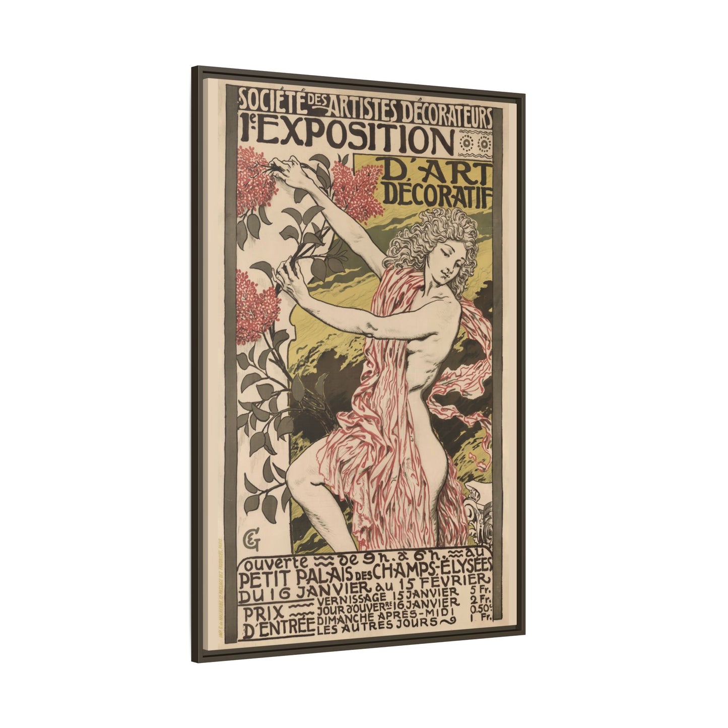 1re Exposition d’Art Décoratif Poster (Société des Artistes Décorateurs, 1912). Matte. Framed Canvas.