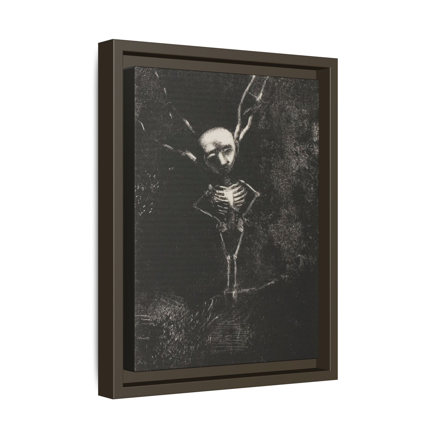 Dark Surreal Skeleton Art Print — Framed Matte Canvas