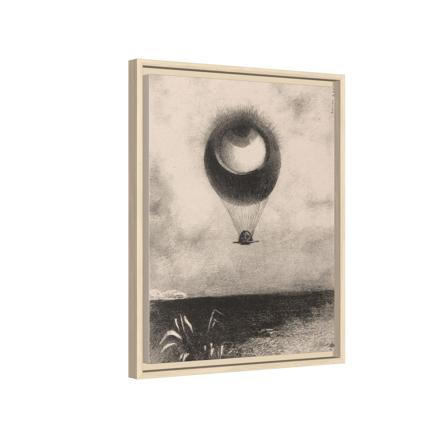 The Eye, Like a Strange Balloon Moves Towards Infinity – Odilon Redon, Paris. Matte. Framed canvas.