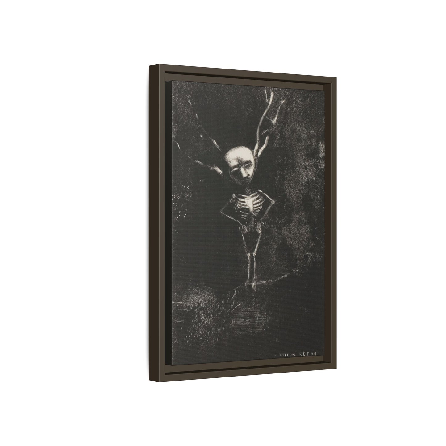 Dark Surreal Skeleton Art Print — Framed Matte Canvas