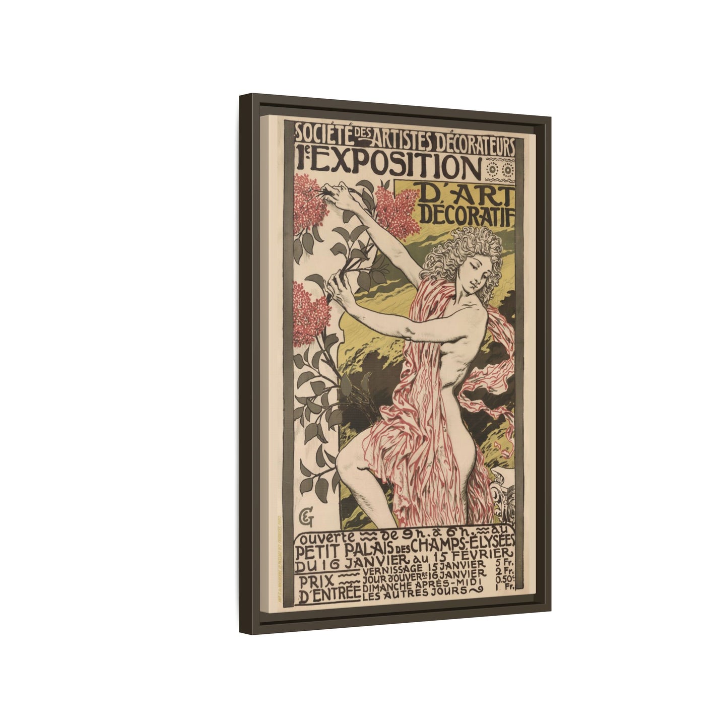 1re Exposition d’Art Décoratif Poster (Société des Artistes Décorateurs, 1912). Matte. Framed Canvas.