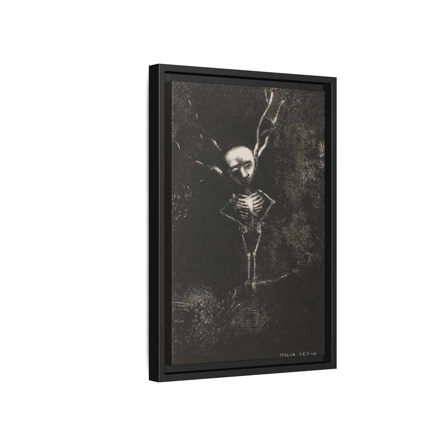 Dark Surreal Skeleton Art Print — Framed Matte Canvas