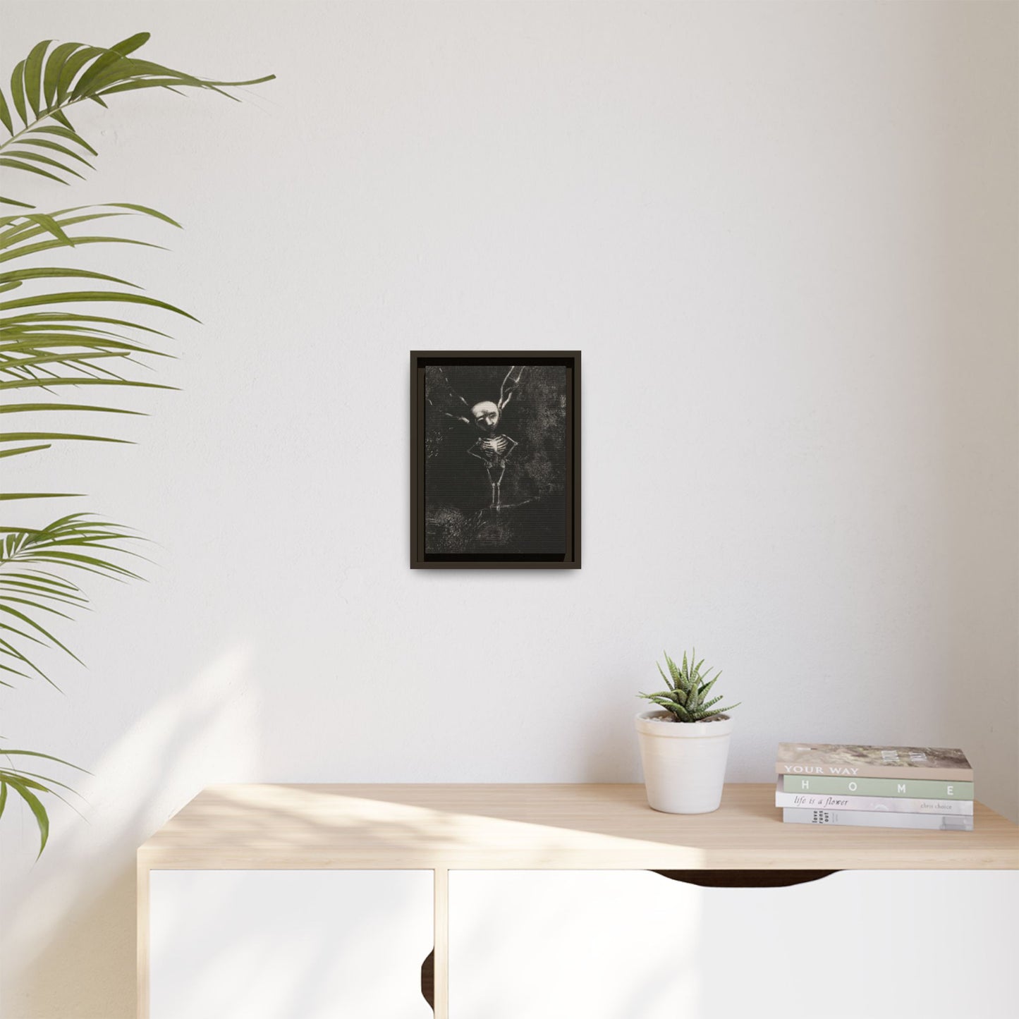 Dark Surreal Skeleton Art Print — Framed Matte Canvas