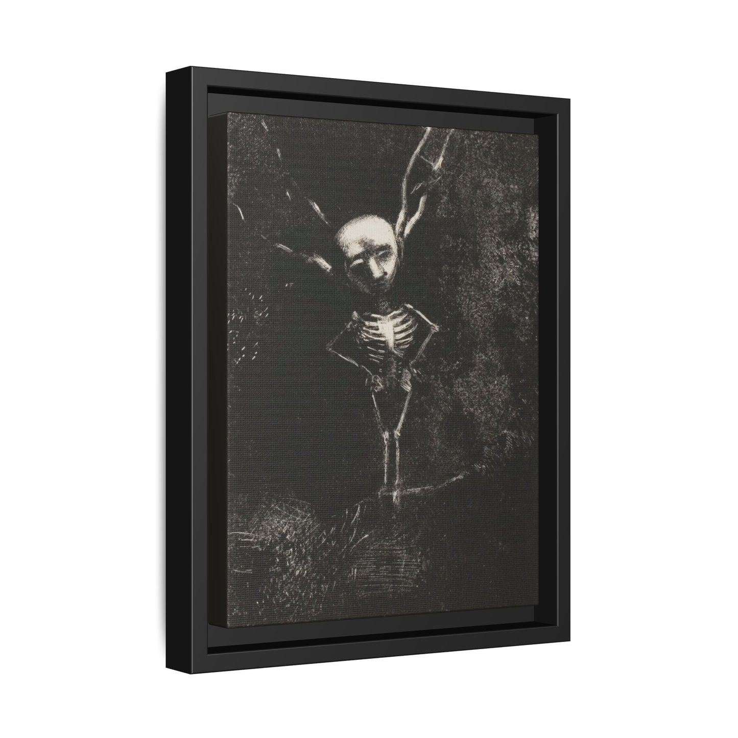 Dark Surreal Skeleton Art Print — Framed Matte Canvas