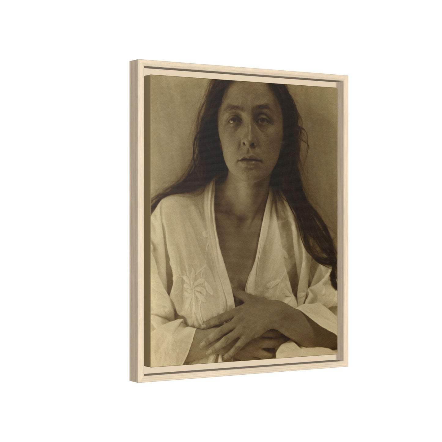 The Gaze of the Desert. Georgia O’Keeffe portrait. Matte. Framed canvas.