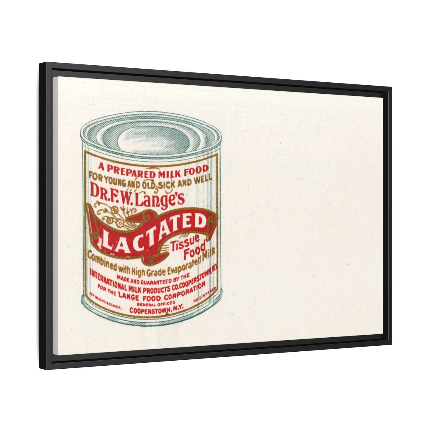 Vintage Lactated Milk Canvass Framed Print