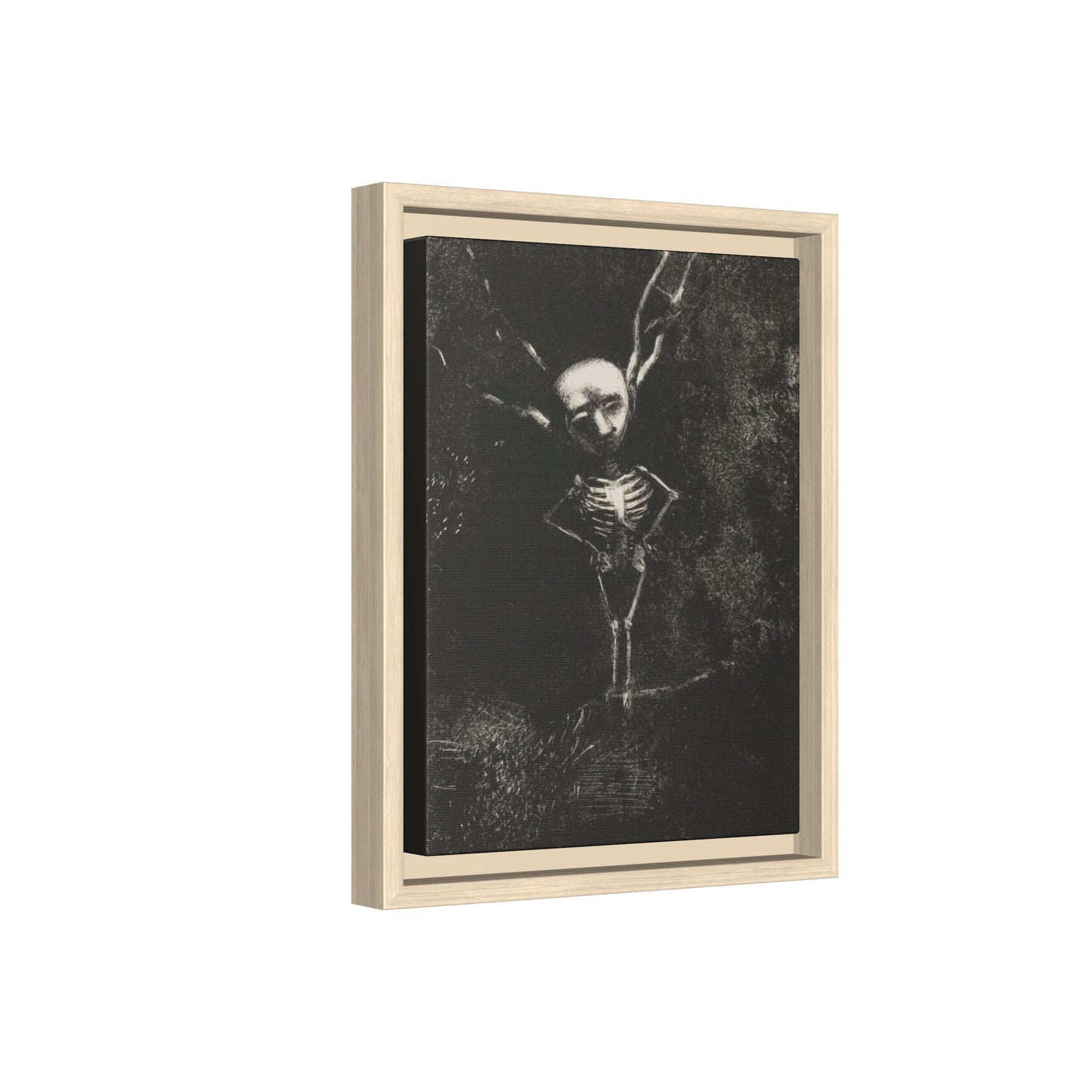 Dark Surreal Skeleton Art Print — Framed Matte Canvas