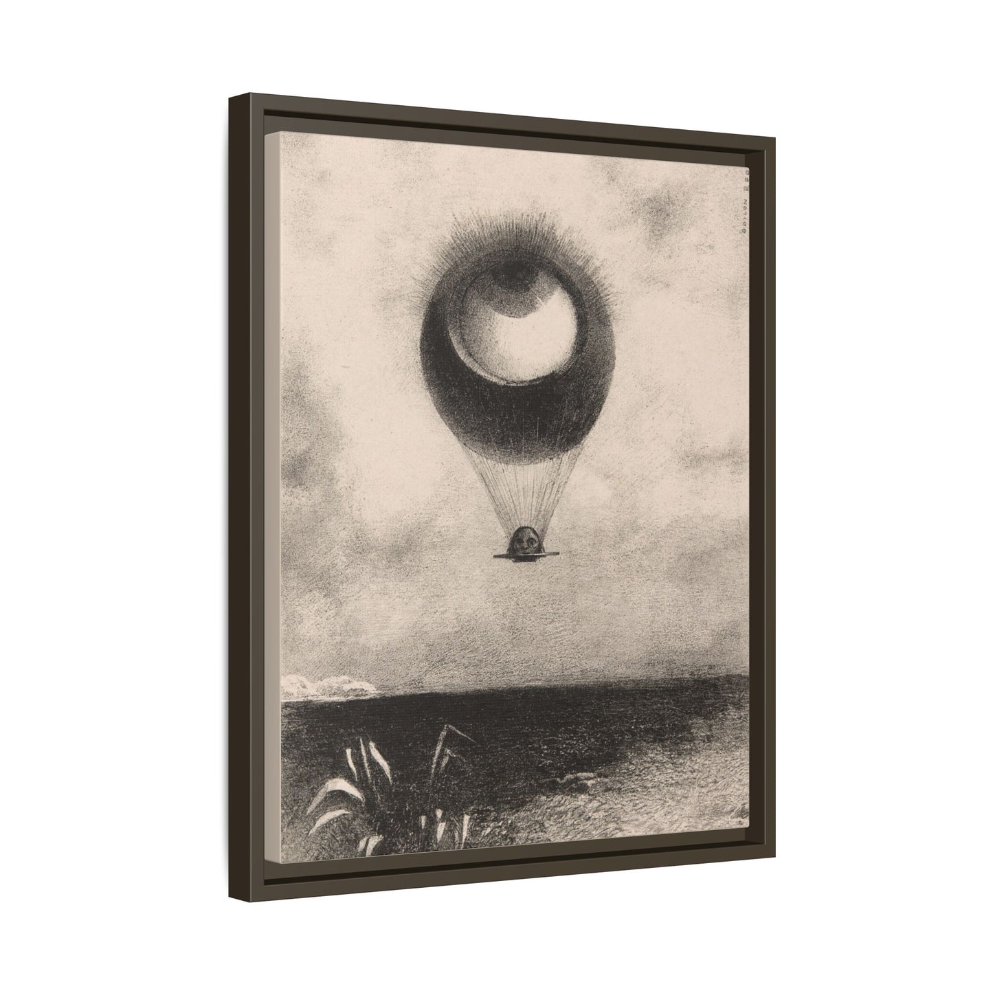 The Eye, Like a Strange Balloon Moves Towards Infinity – Odilon Redon, Paris. Matte. Framed canvas.