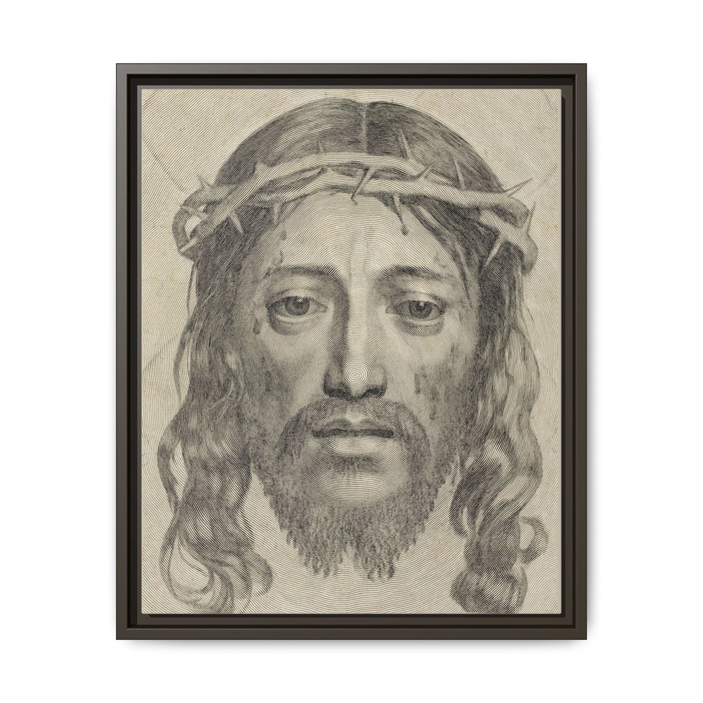 The Sudarium of Saint Veronica – Antique Engraving. Matte. Framed canvas.