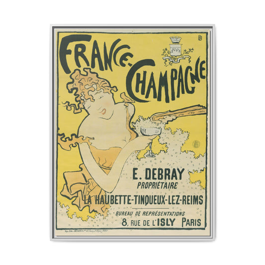 France-Champagne – Art Nouveau Poster by E. Debray. Matte. Framed canvas.
