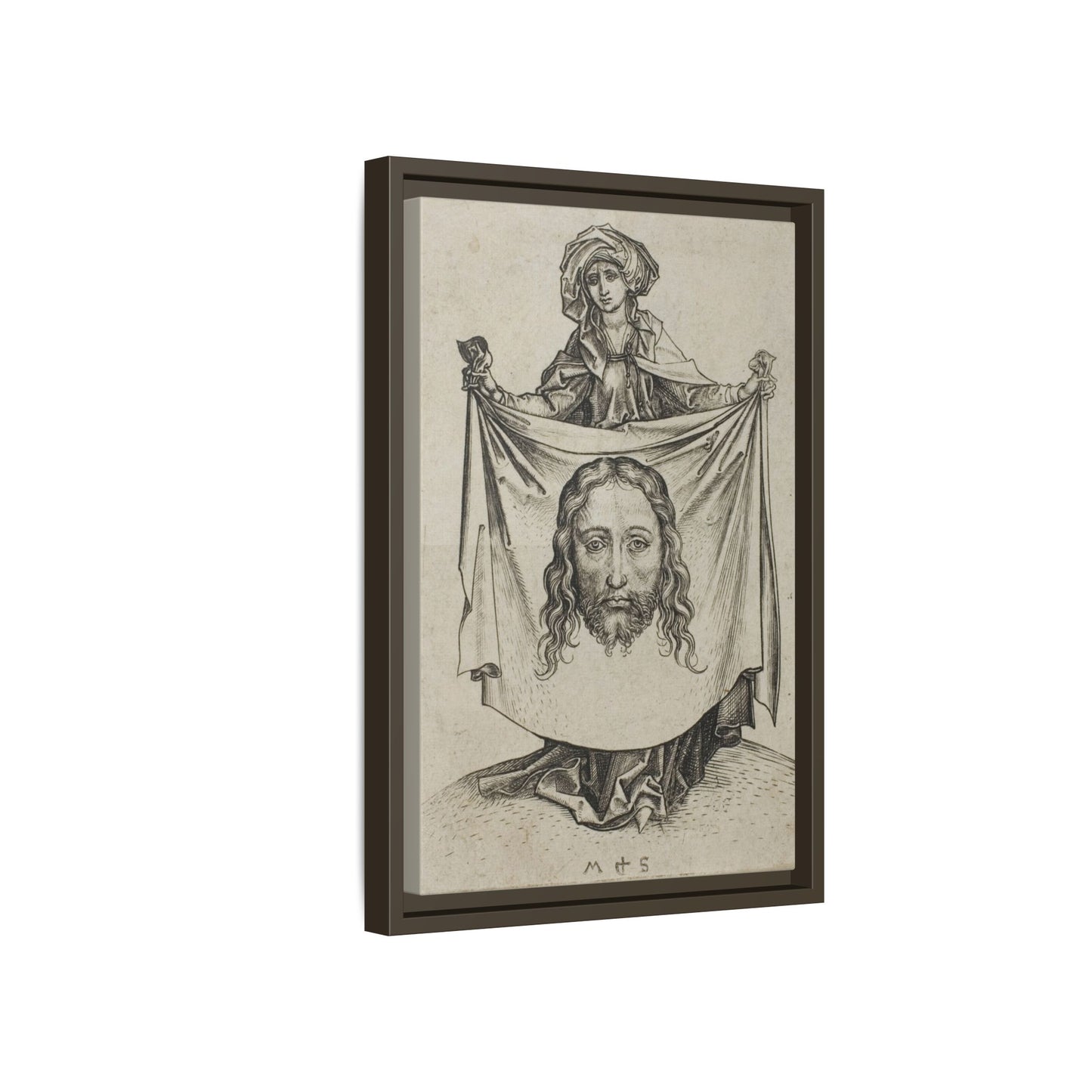 St. Veronica – Renaissance Engraving. The Holy Face. Matte. Framed canvas.