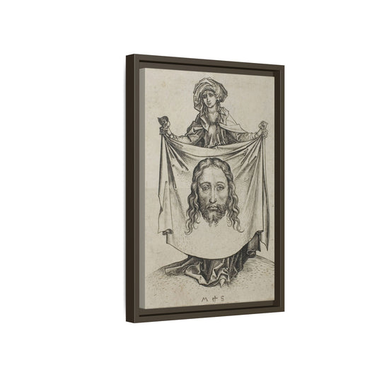 St. Veronica – Renaissance Engraving. The Holy Face. Matte. Framed canvas.