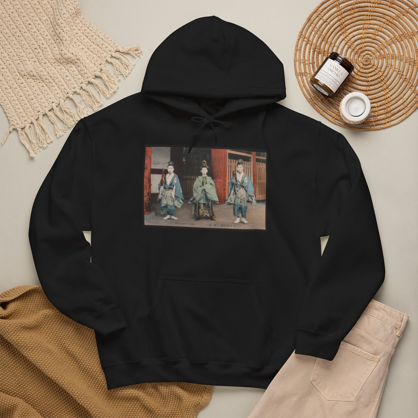 Authentic Gion Matsuri Chigo Vintage Postcard Print | Early 1900s Kyoto Shinto Ritual | Print Hoodie