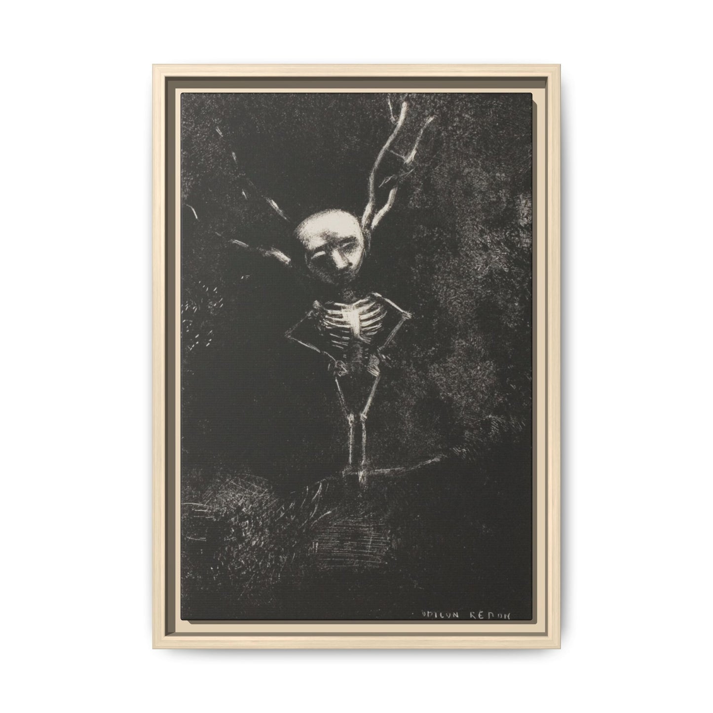 Dark Surreal Skeleton Art Print — Framed Matte Canvas