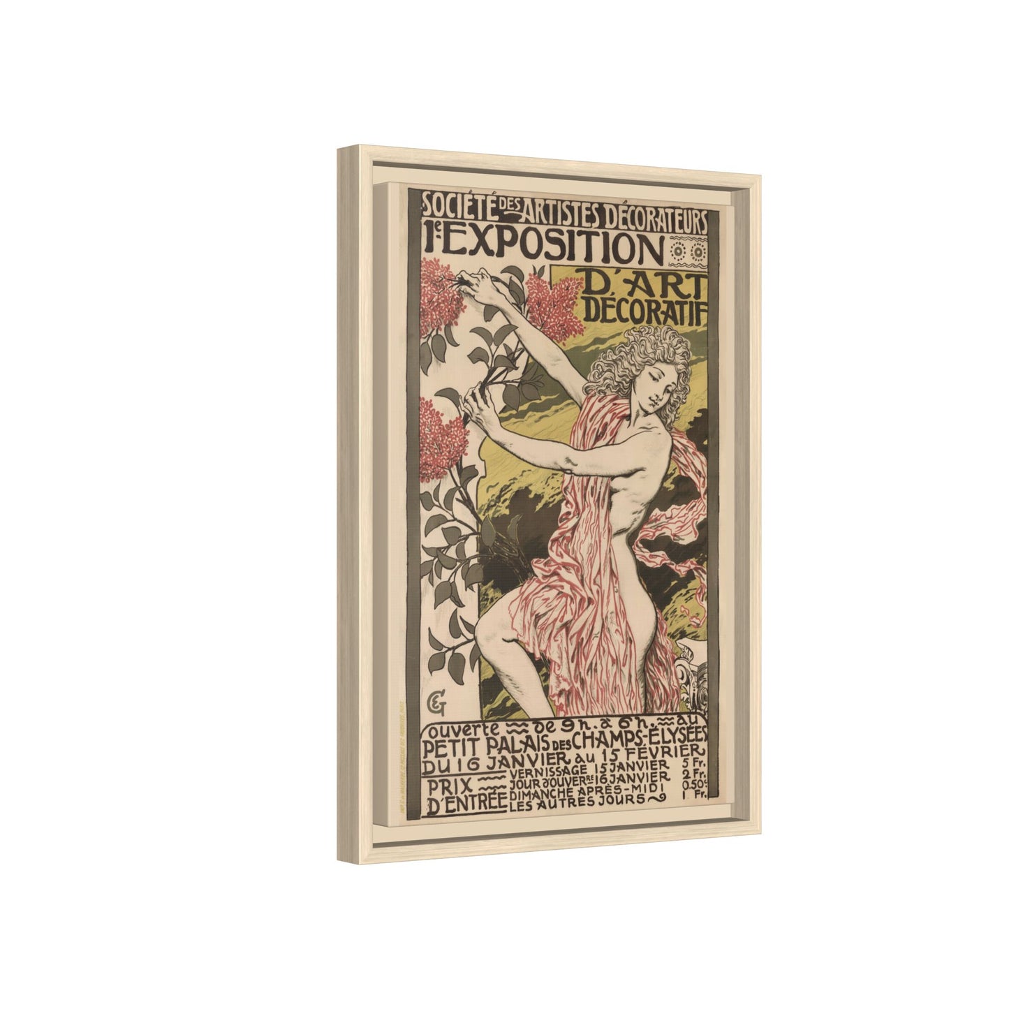 1re Exposition d’Art Décoratif Poster (Société des Artistes Décorateurs, 1912). Matte. Framed Canvas.