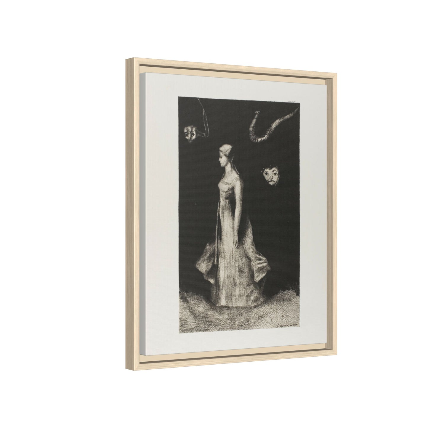 Obsession. Odilon Redon, Paris. 1890. Matte. Framed Canvas.