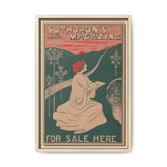 Sothoron’s Five Cents Magazine, For Sale Here (c. 1915). Matte. Framed Canvas.