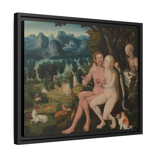The Fall of Man with Scenes of the Creation – Renaissance Painting. Matte. Framed canvas.
