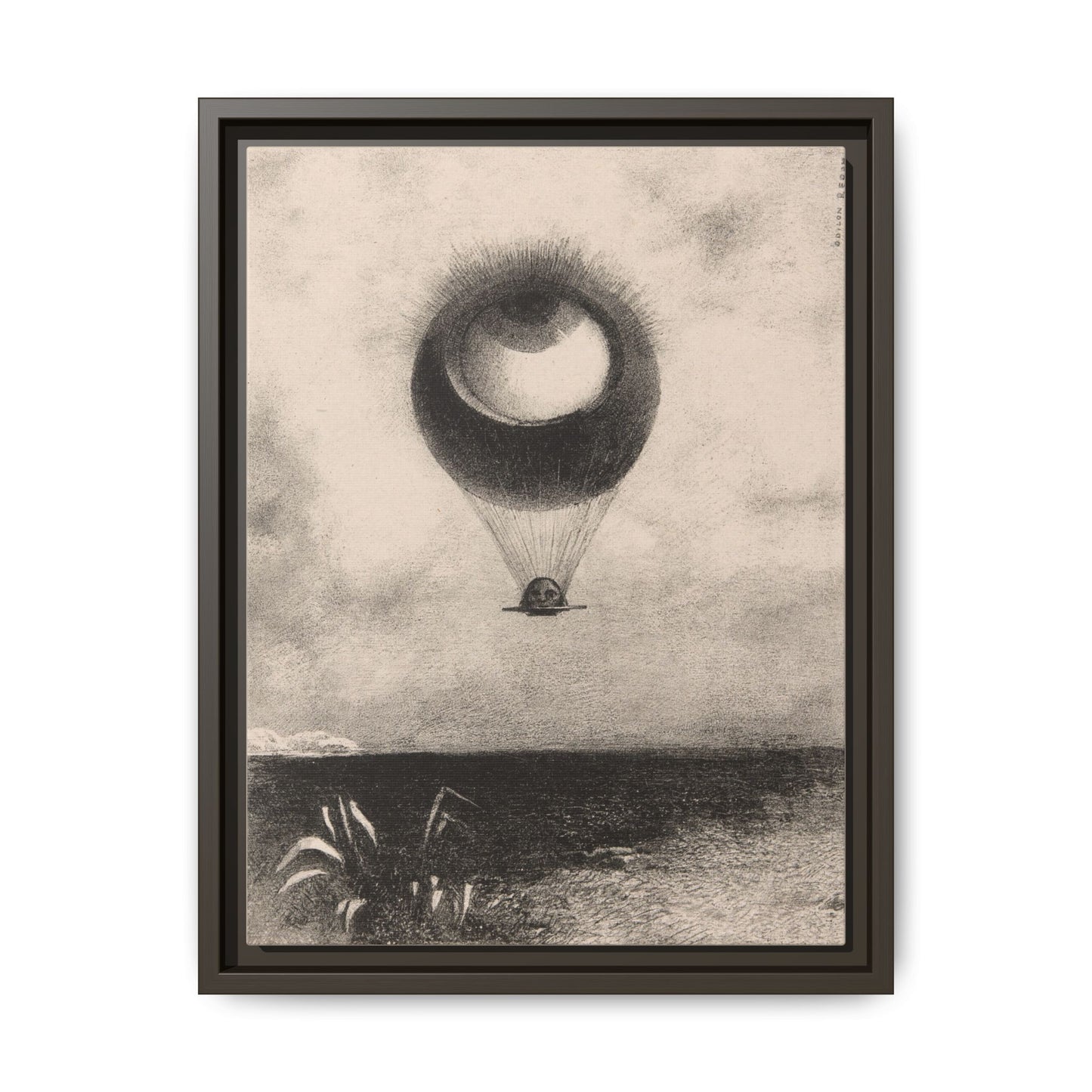 The Eye, Like a Strange Balloon Moves Towards Infinity – Odilon Redon, Paris. Matte. Framed canvas.