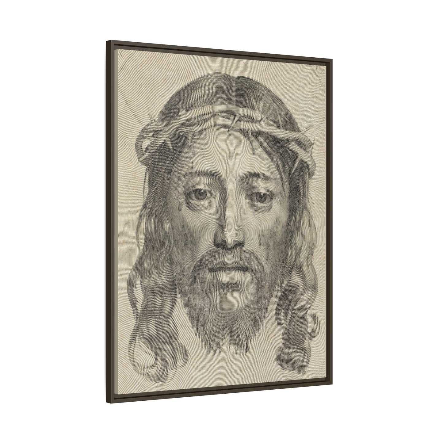 The Sudarium of Saint Veronica – Antique Engraving. Matte. Framed canvas.