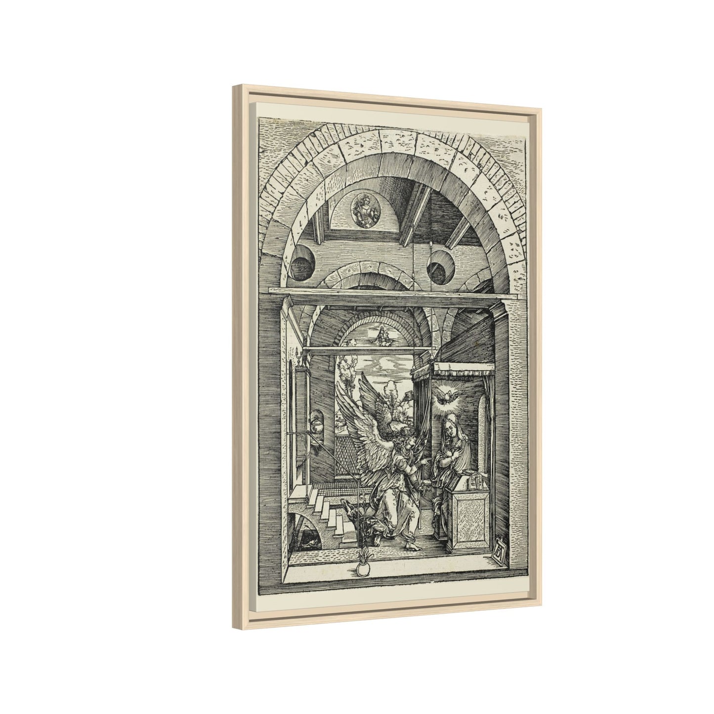 The Annunciation – From The Life of the Virgin. Matte. Renaissance. Framed canvas.