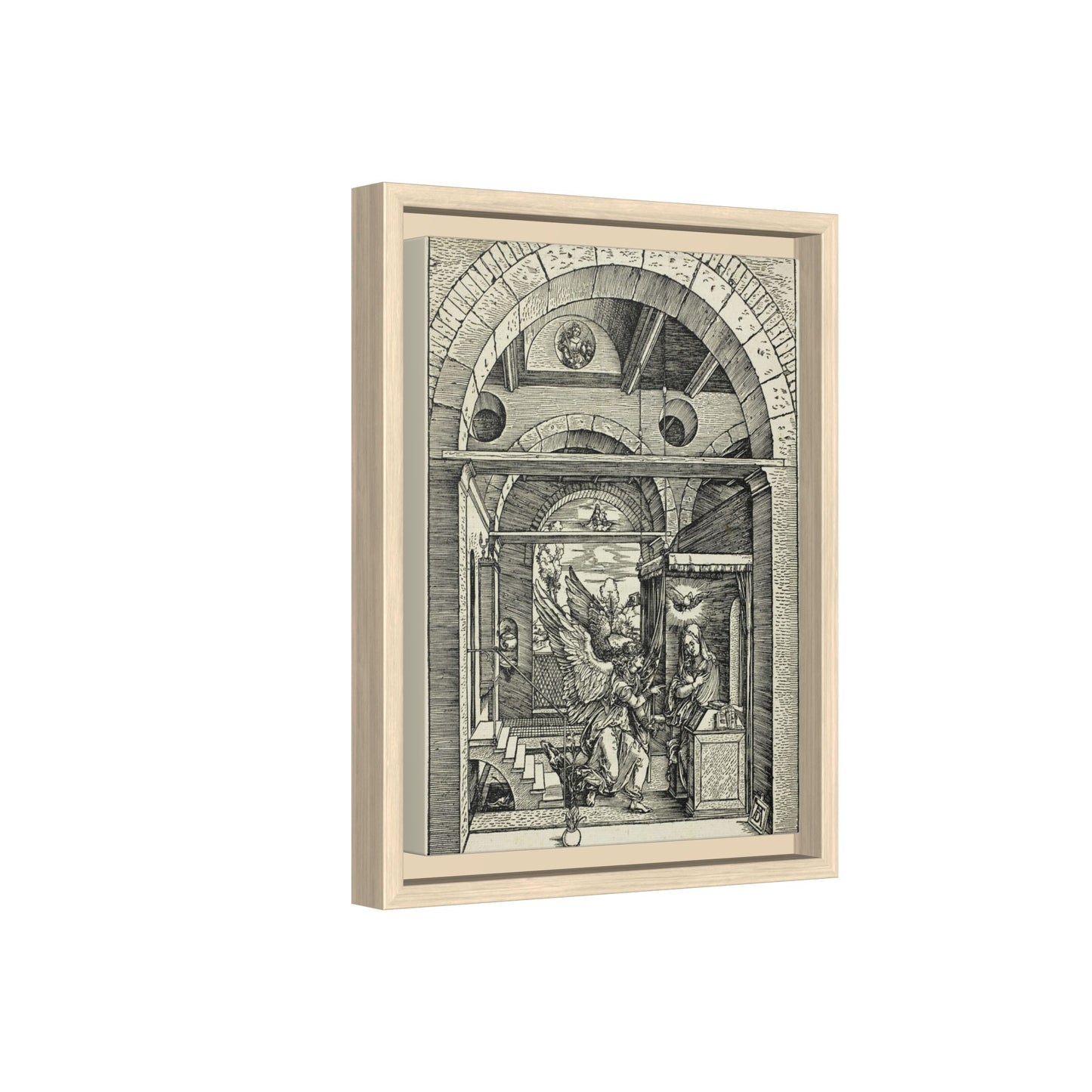 The Annunciation – From The Life of the Virgin. Matte. Renaissance. Framed canvas.