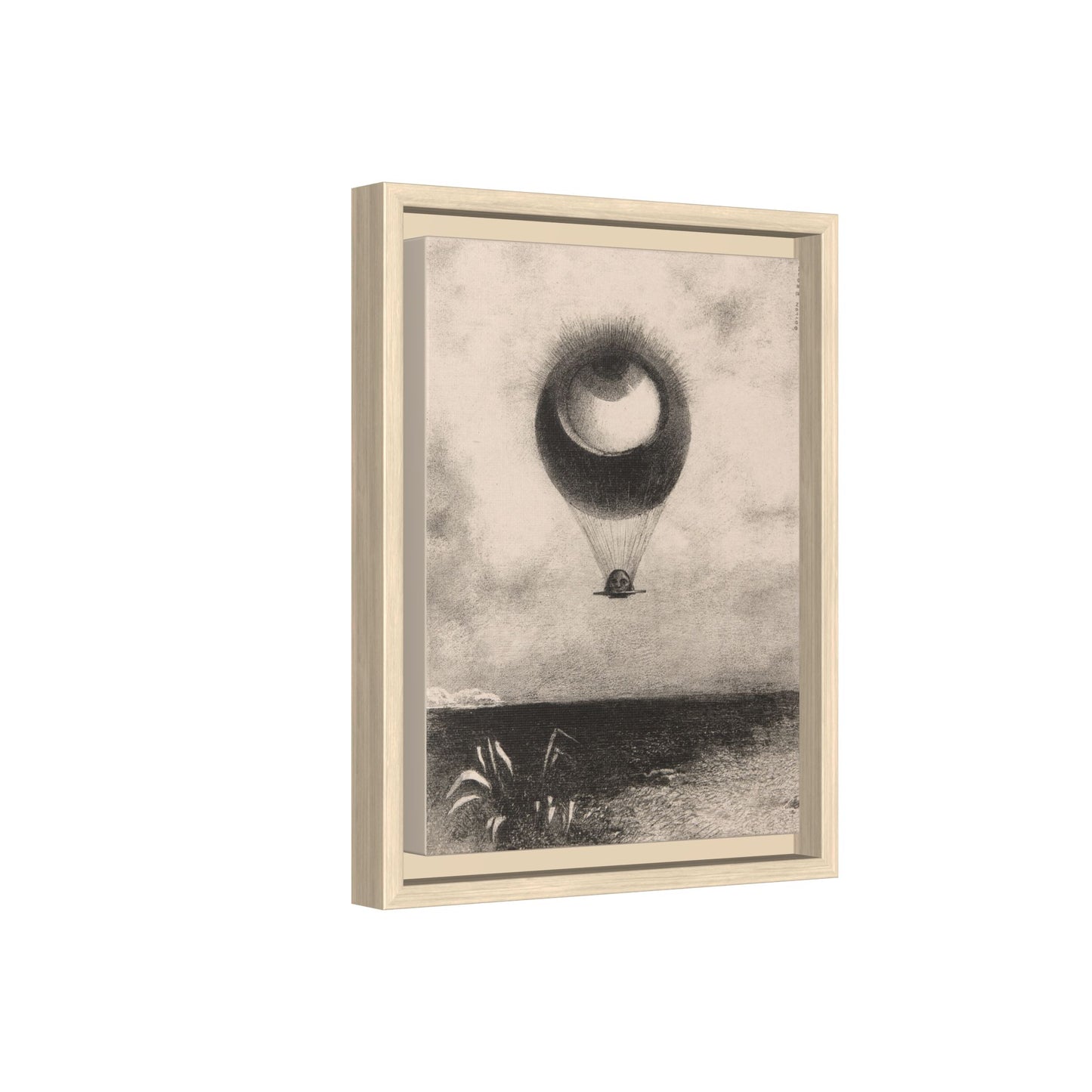 The Eye, Like a Strange Balloon Moves Towards Infinity – Odilon Redon, Paris. Matte. Framed canvas.
