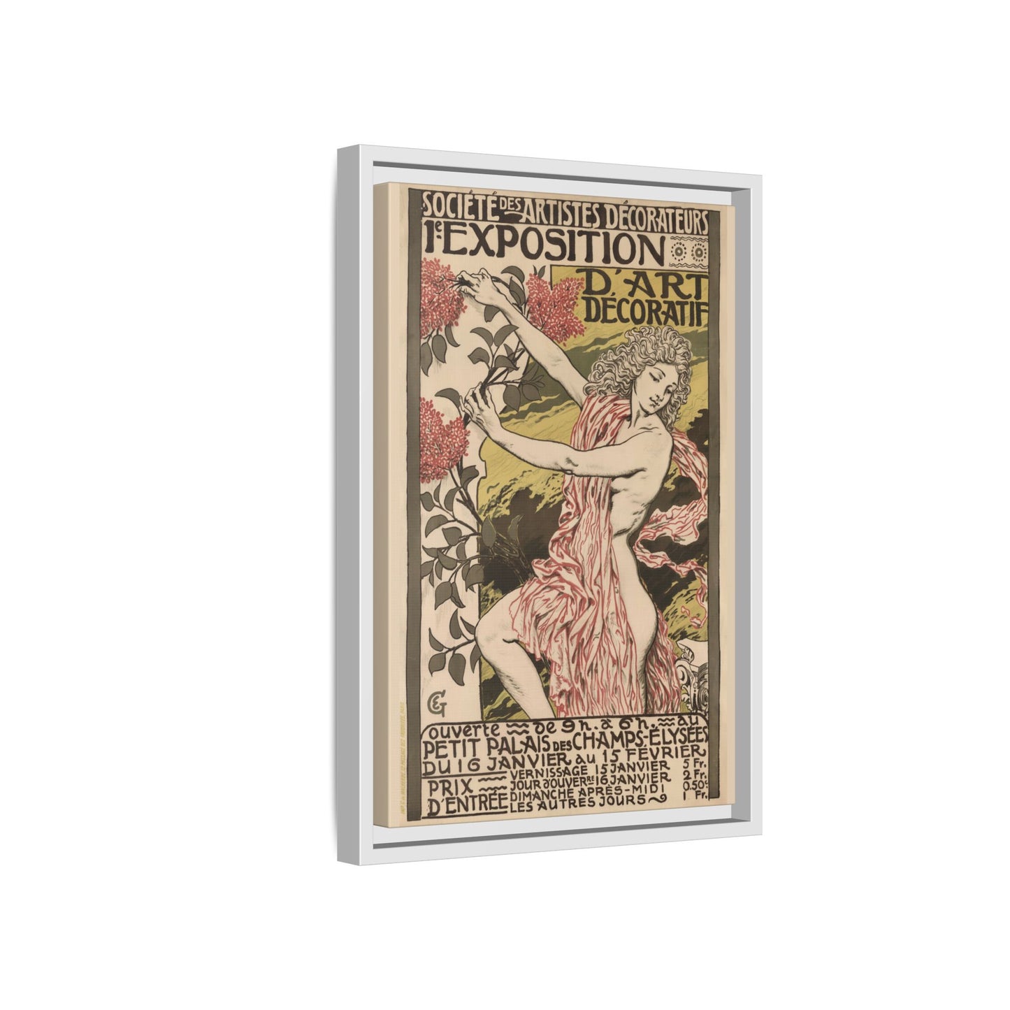1re Exposition d’Art Décoratif Poster (Société des Artistes Décorateurs, 1912). Matte. Framed Canvas.