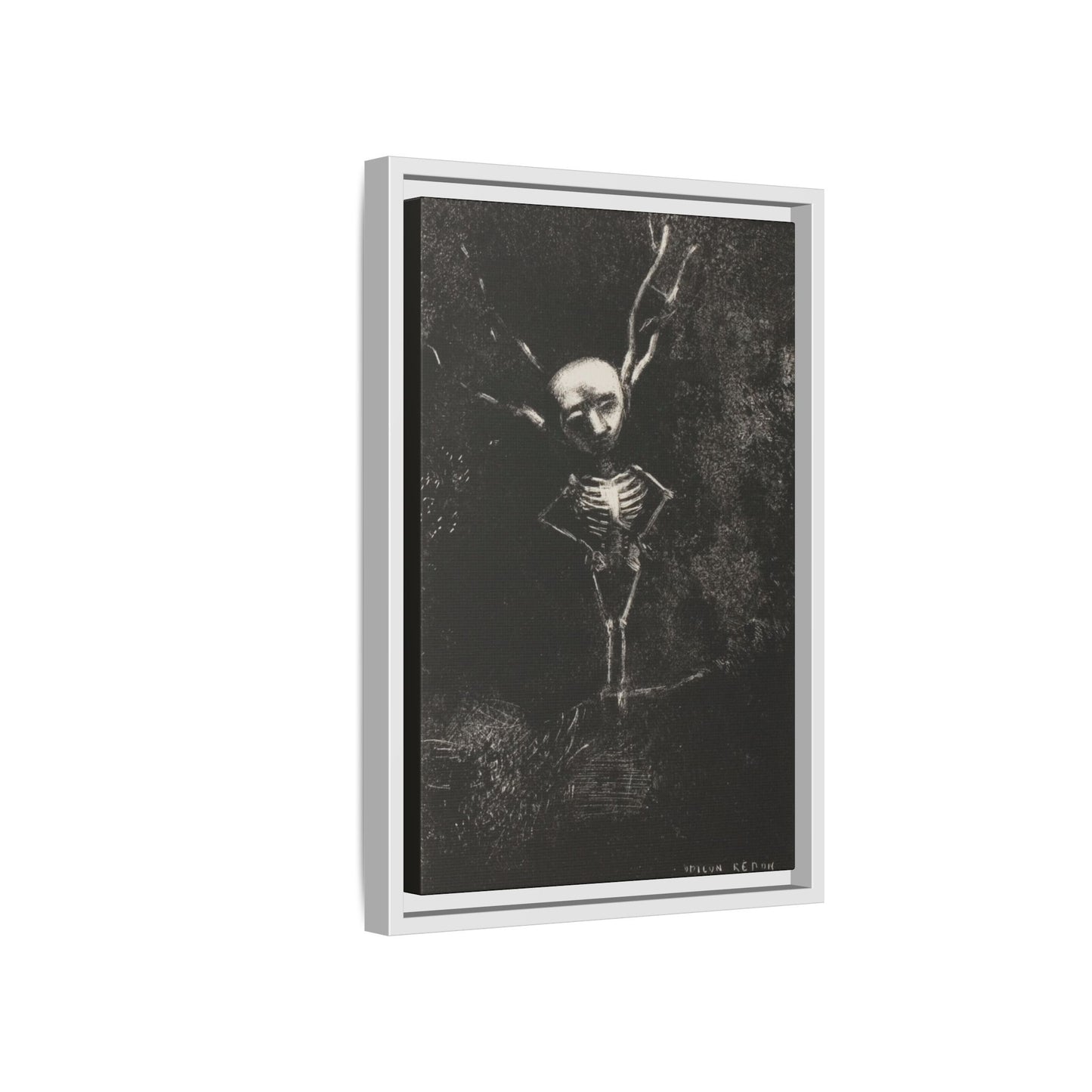 Dark Surreal Skeleton Art Print — Framed Matte Canvas