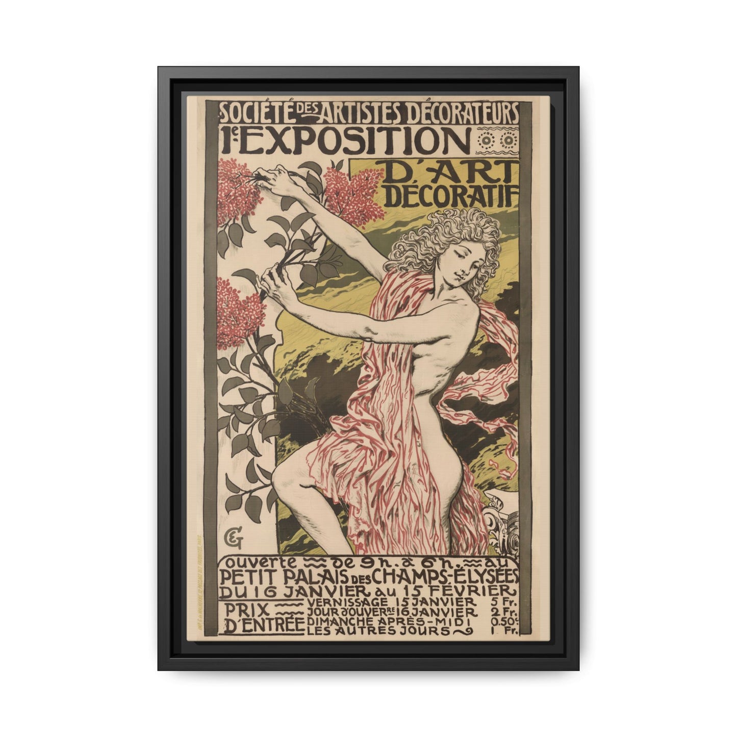 1re Exposition d’Art Décoratif Poster (Société des Artistes Décorateurs, 1912). Matte. Framed Canvas.