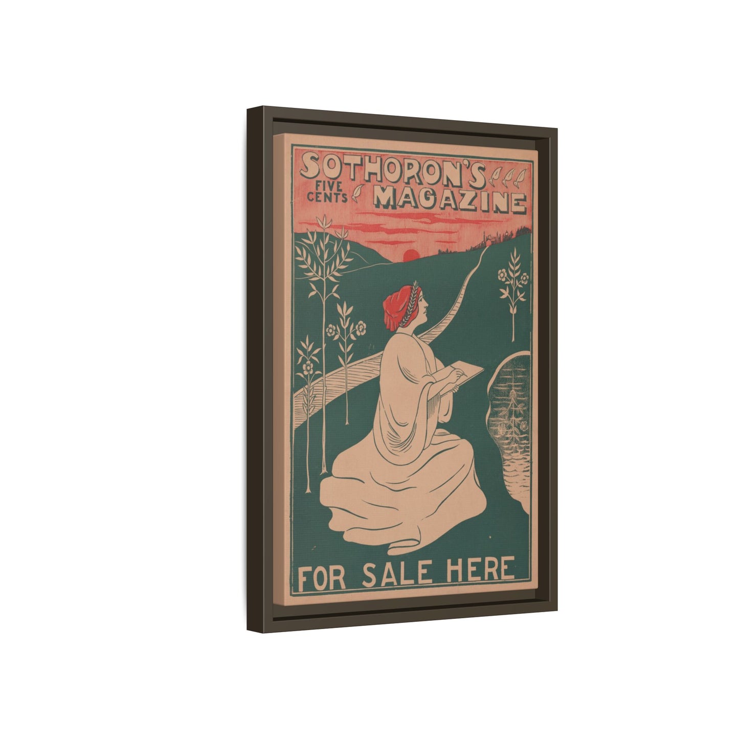 Sothoron’s Five Cents Magazine, For Sale Here (c. 1915). Matte. Framed Canvas.