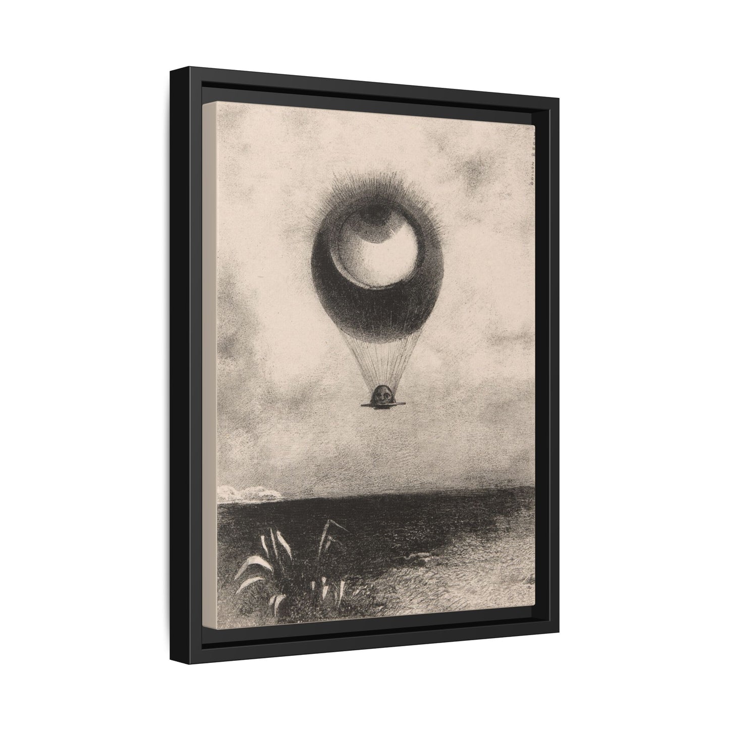 The Eye, Like a Strange Balloon Moves Towards Infinity – Odilon Redon, Paris. Matte. Framed canvas.