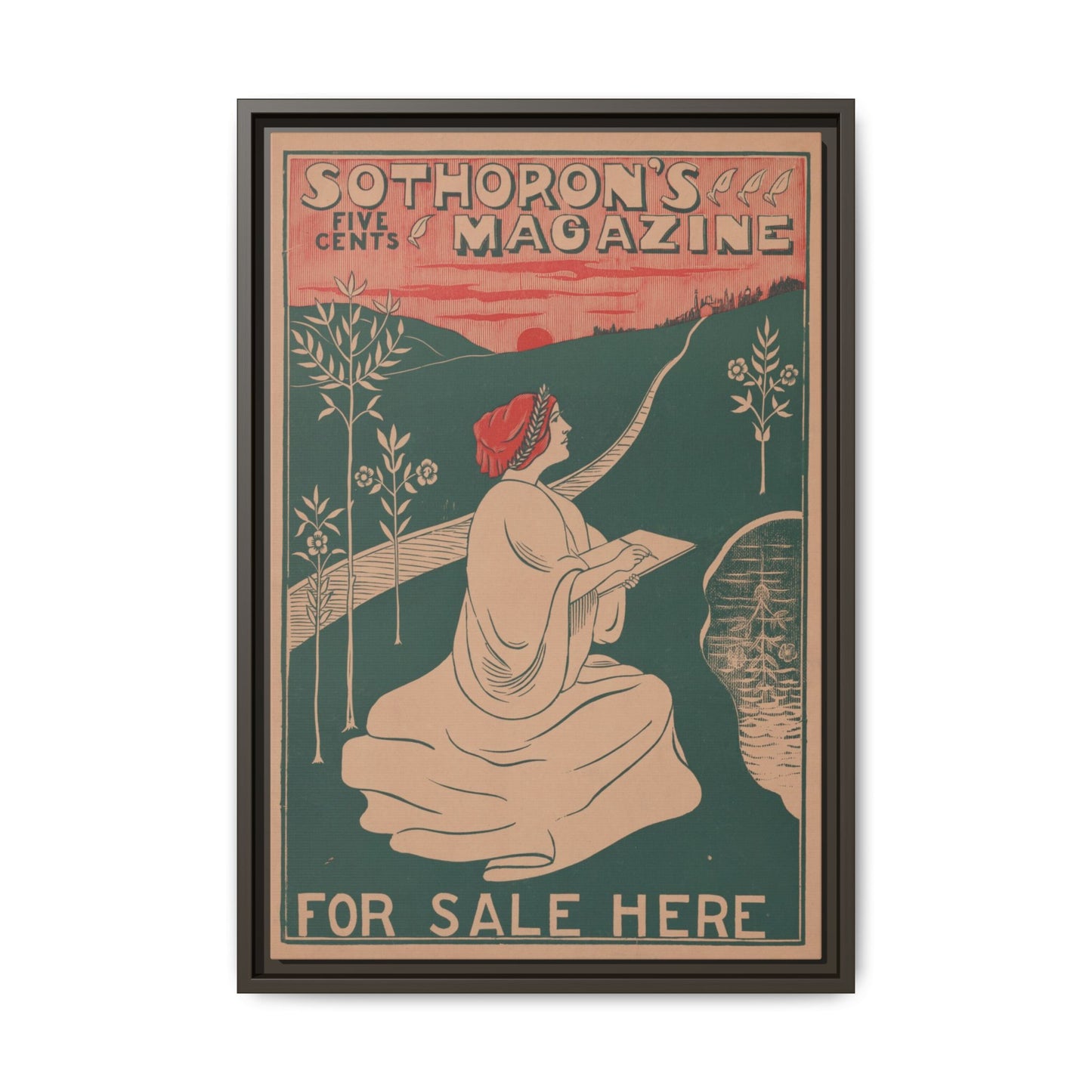 Sothoron’s Five Cents Magazine, For Sale Here (c. 1915). Matte. Framed Canvas.