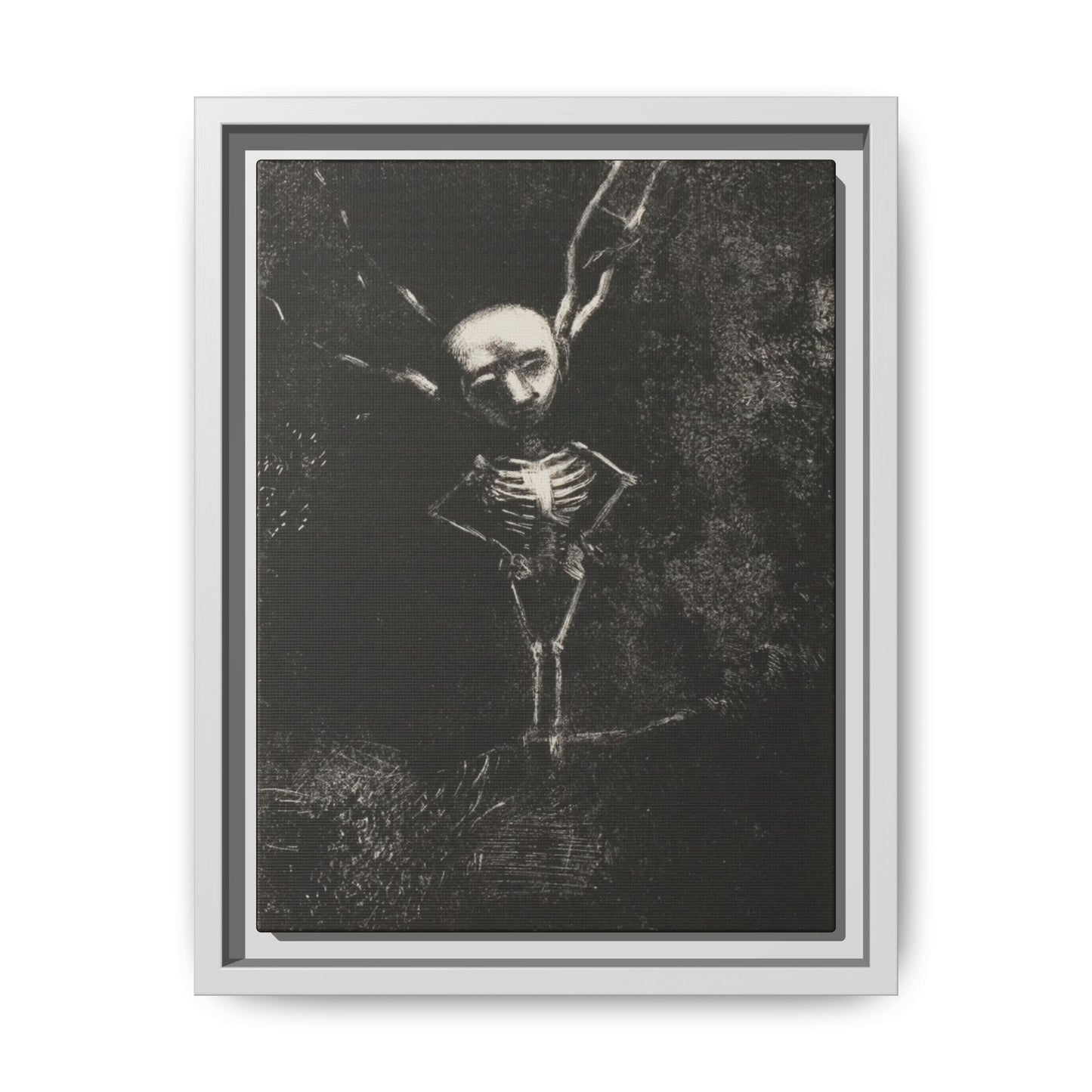 Dark Surreal Skeleton Art Print — Framed Matte Canvas